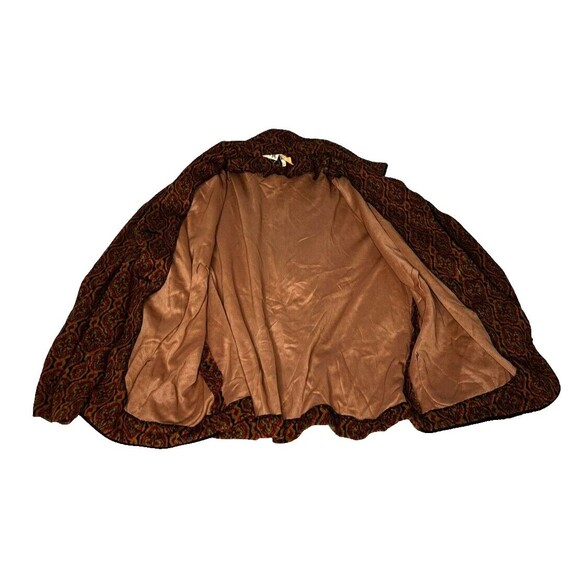 Vintage Fischer Fashion Womens Blazer Short Brown Floral Pattern Size 18 - Picture 5 of 10